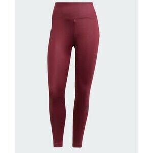 Adidas Women's X Zoe Saldana AEROREADY Burgundy Shine Leggings Small Activewear
